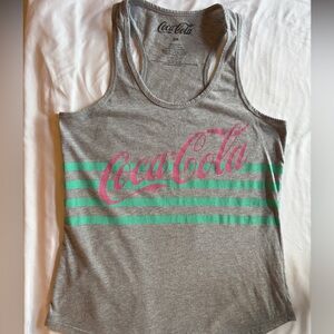 Coca‎ Cola Gray Cotton Throwback Retro Whimsical Tank Top